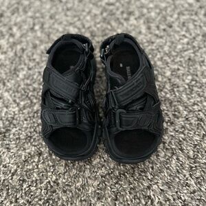 Kids Black Balenciaga Strap Sandals
